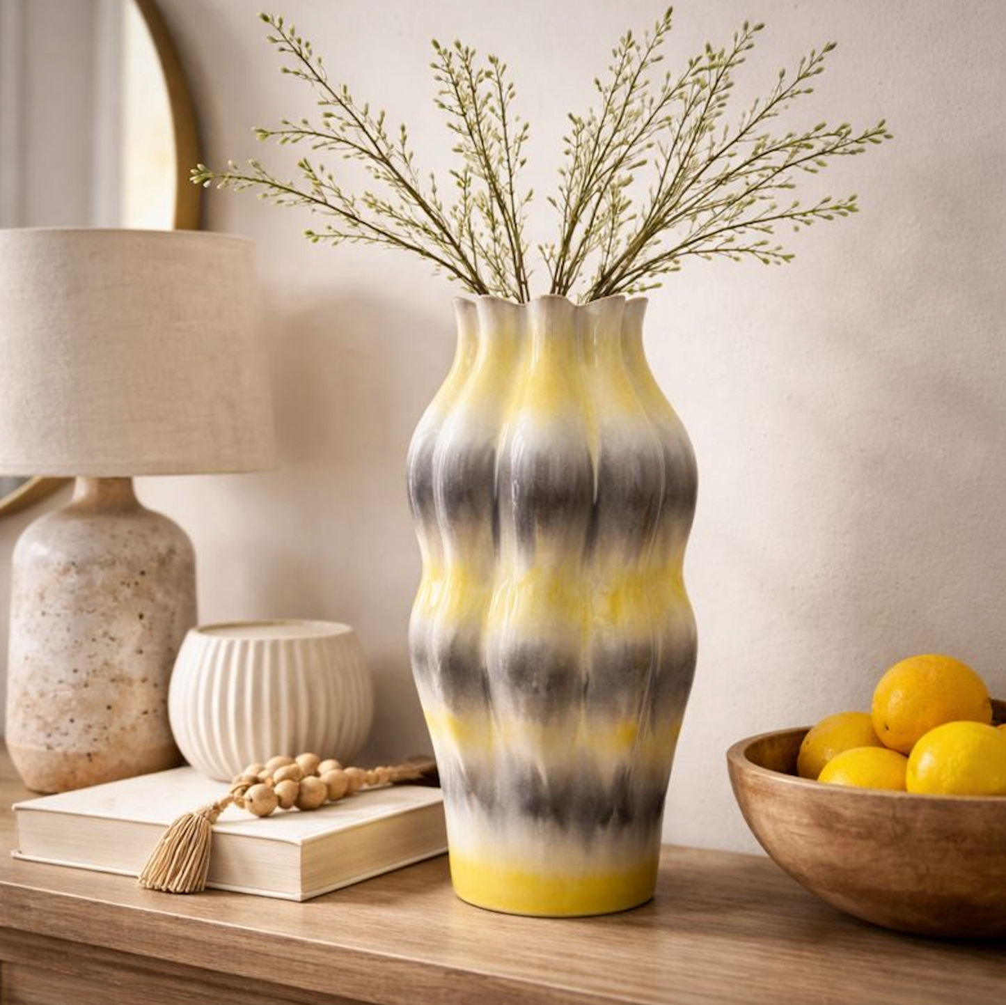 Reactive Glaze Sculptural Ceramic Vase