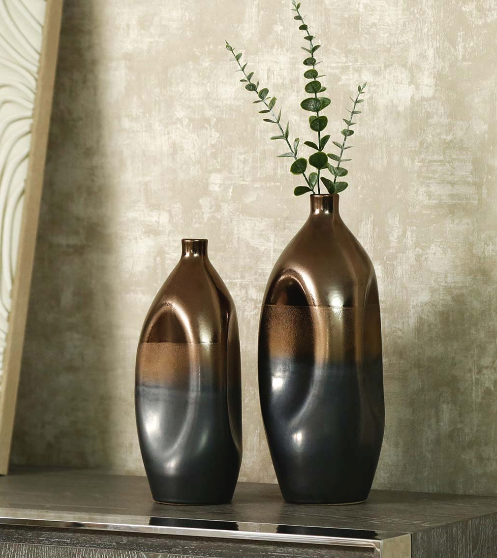 Smoked Bronze Ceramic Vase | Large