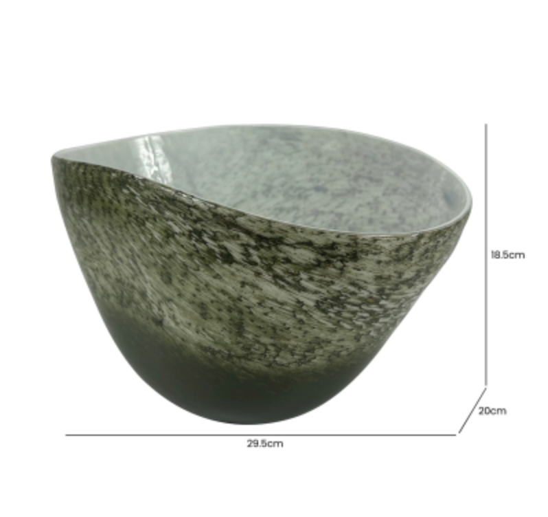 Verde Echo Green Decorative Handmade Glass Bowl
