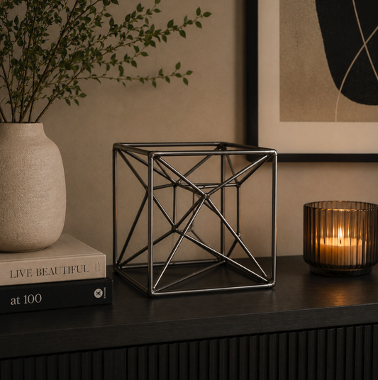 Gunmetal Geometric Ornament