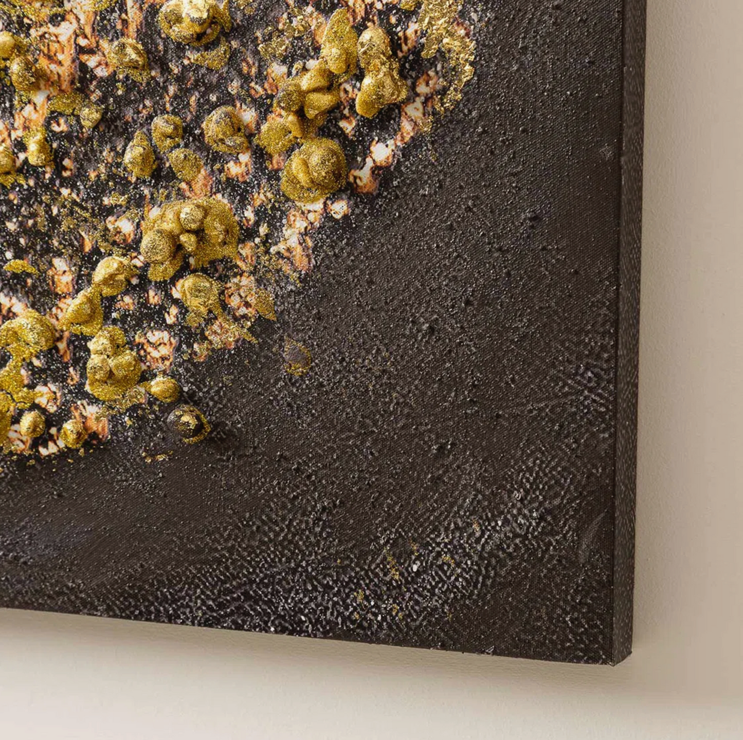 Black & Gold Spiral Abstract Canvas