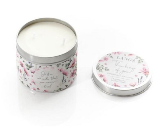 Grapefruit & Elderflower - Thinking Of You | Soy Tin Candle