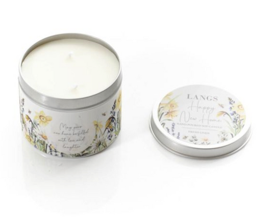 Fresh Linen - Happy New Home | Soy Tin Candle