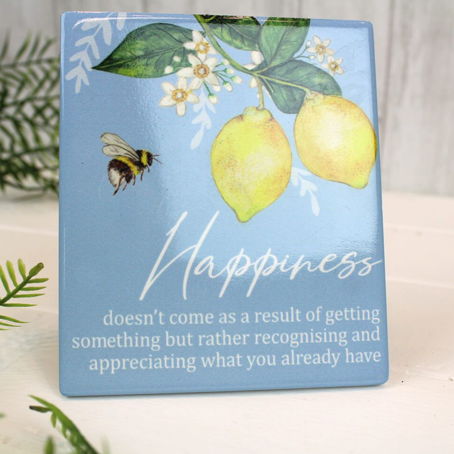 Sentiment Plaque with Lemon Detail