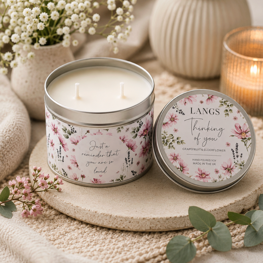 Grapefruit & Elderflower - Thinking Of You | Soy Tin Candle