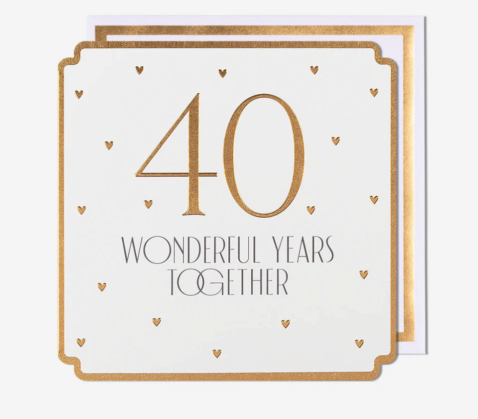 40 Wonderful Years Anniversary Card