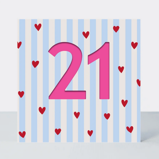 Colourful 21st Birthday Greetings Card