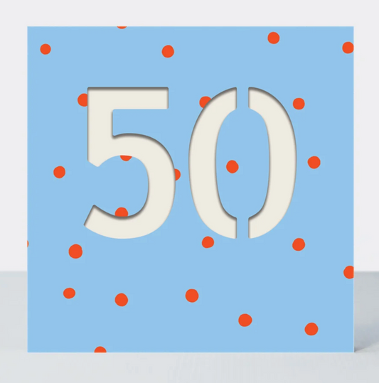 Colourful 50th Birthday Greetings Card