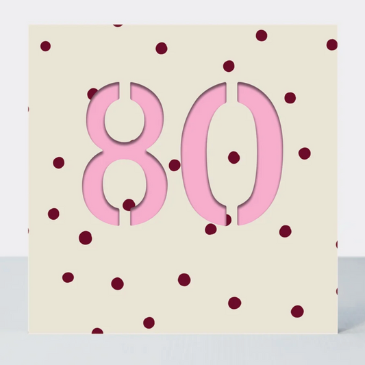Colourful 80th Birthday Greetings Card