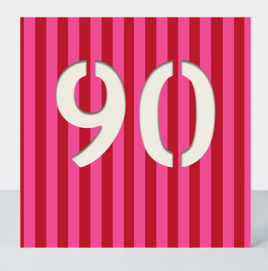 Colourful 90th Birthday Greetings Card