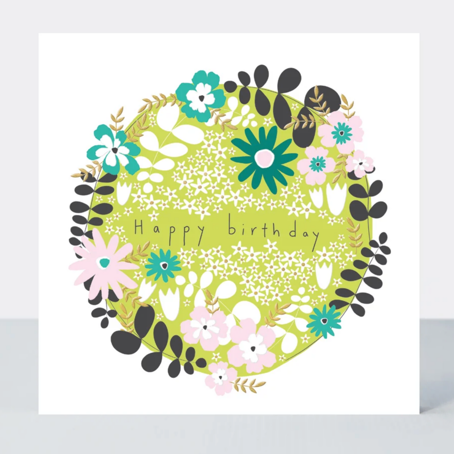 Floral Happy Birthday Greetings Card
