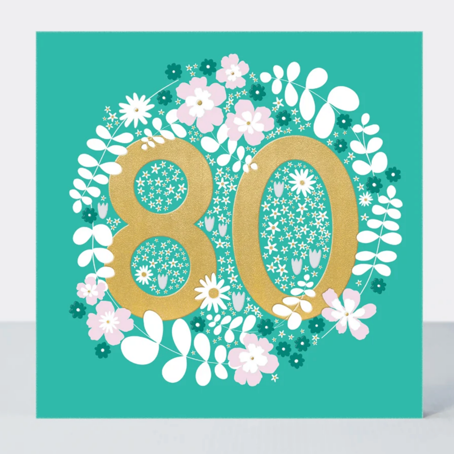 Wreath 80th Birthday Greetings Card