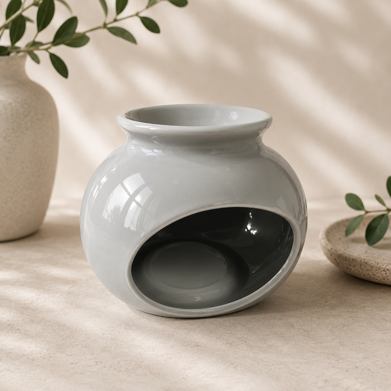 Sofia Ceramic Wax Burner - Grey