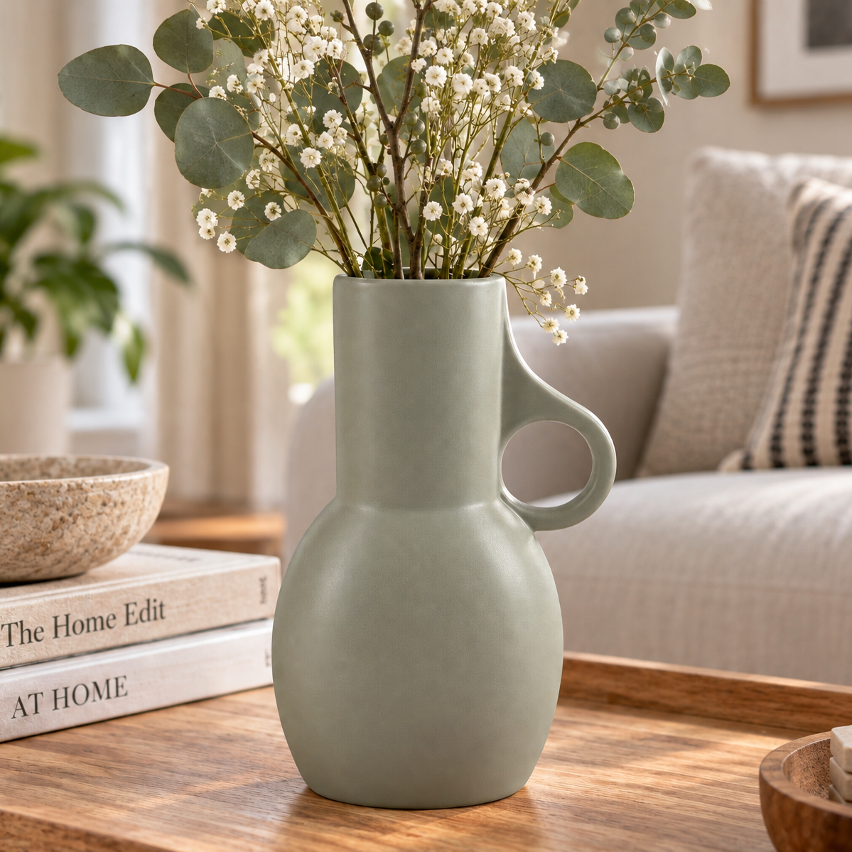 Stoneware Vase With Handle