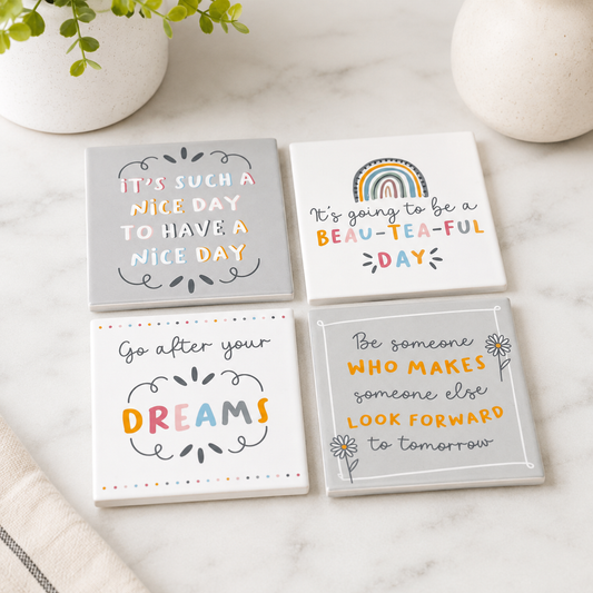 Sunshine Positivity Coaster Set of 4 Ceramic