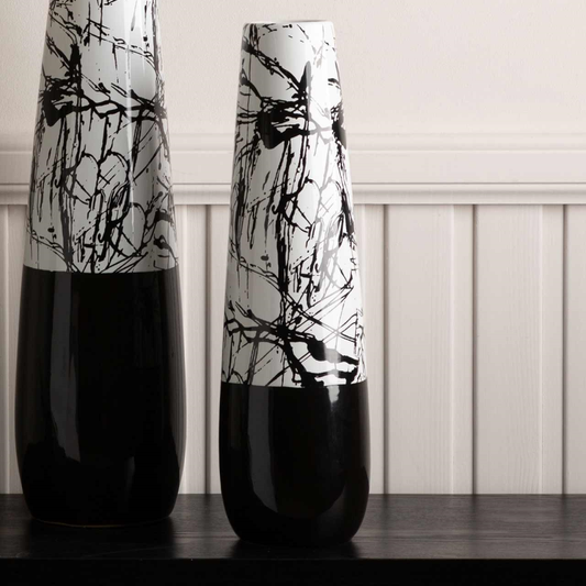 Black and White Splash Ceramic Vase 48.5cm