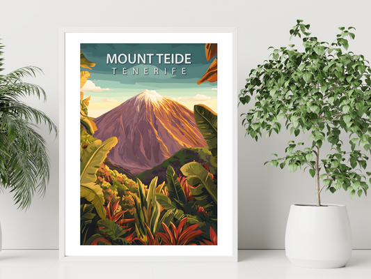 Mount Teide Tenerife Travel Poster | Vintage Wall Print
