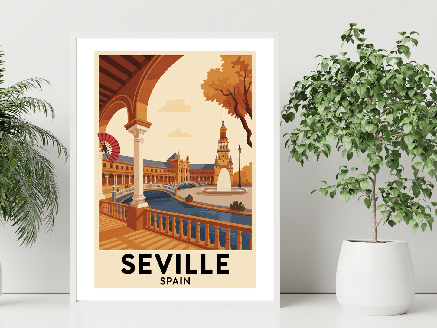 Seville Spain Travel Poster | Vintage Wall Print