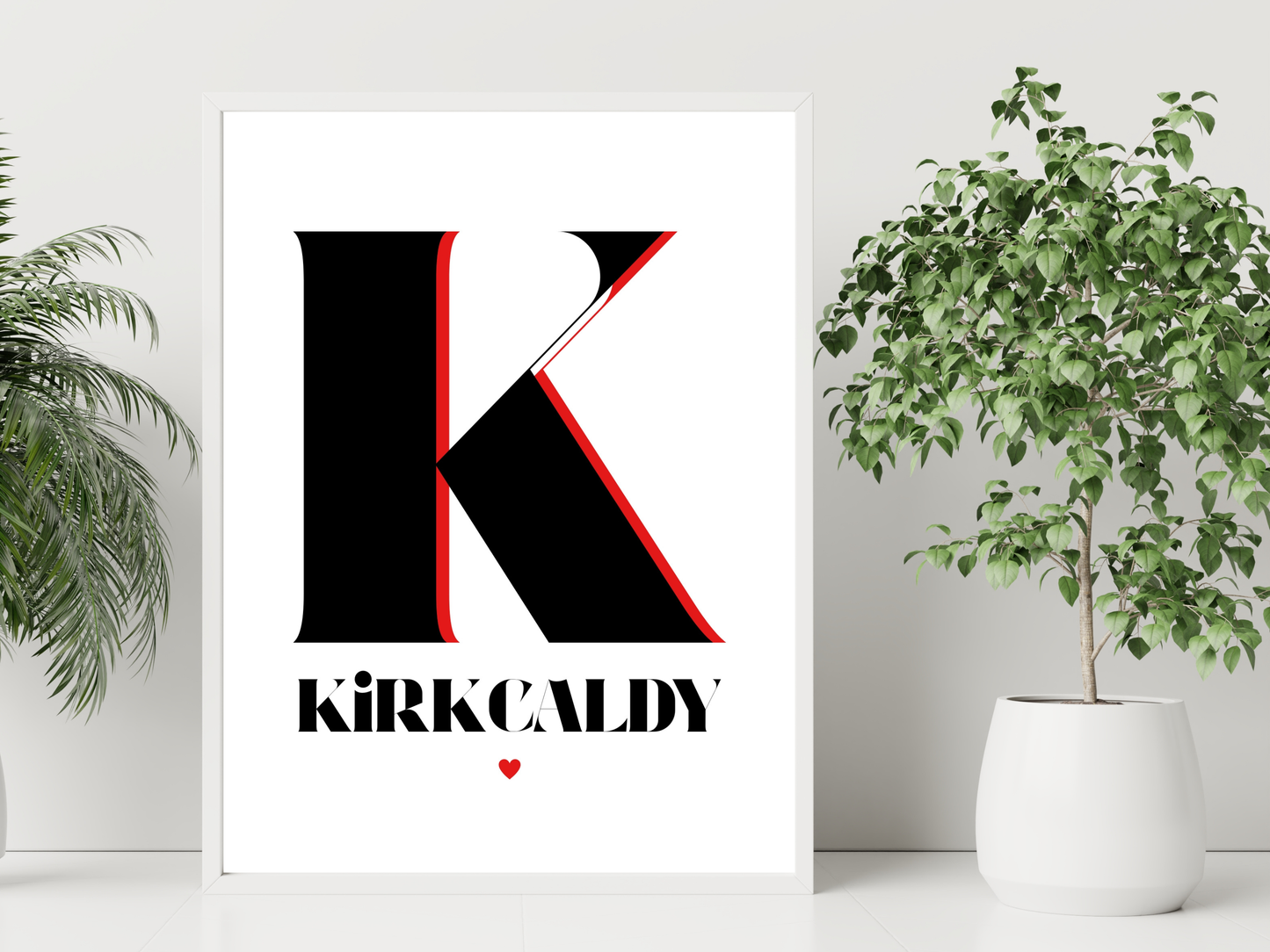 Kirkcaldy K Black & Red Print