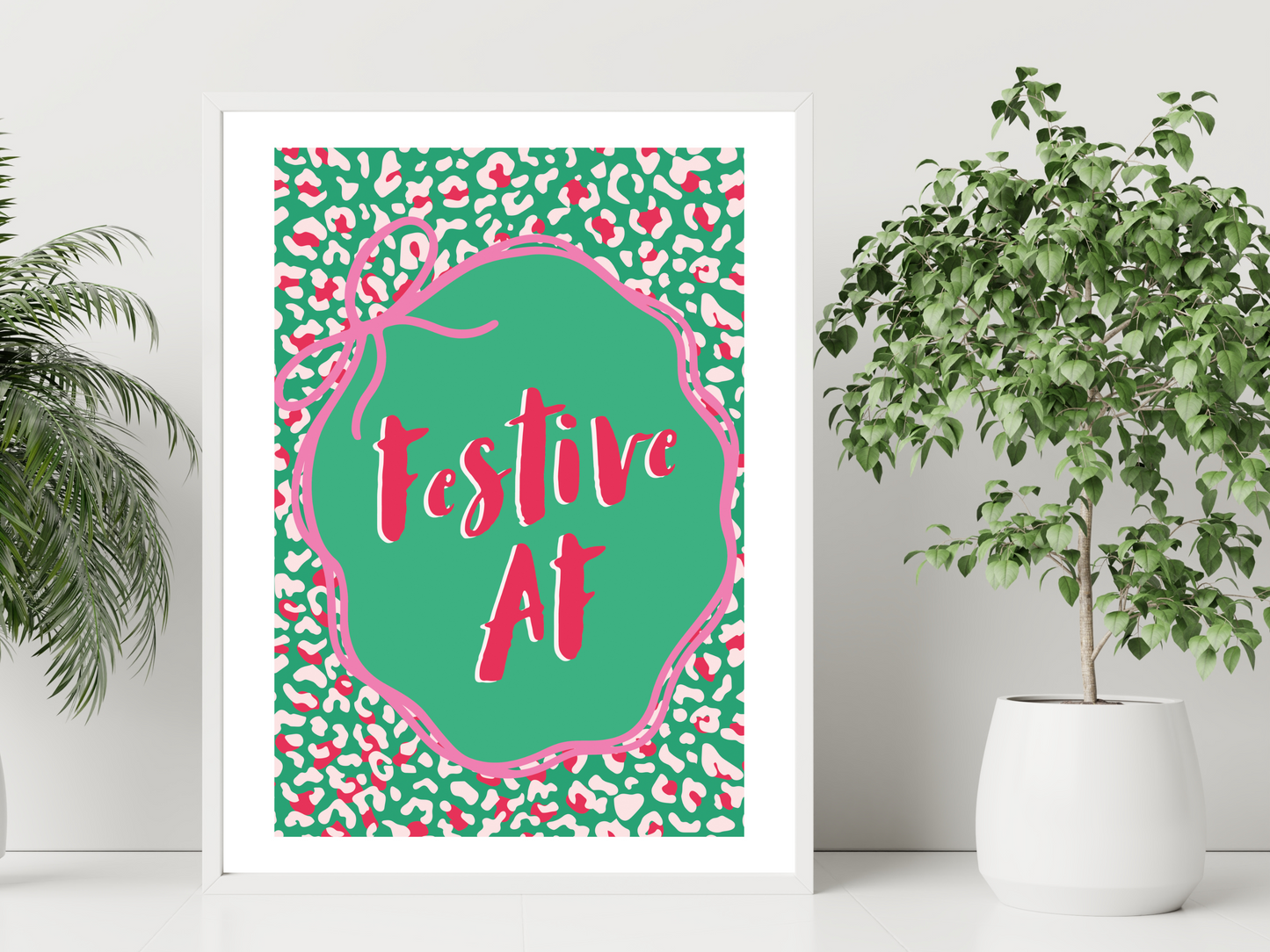 Festive AF Christmas Print | Funny Holiday Poster | Festive Wall Art