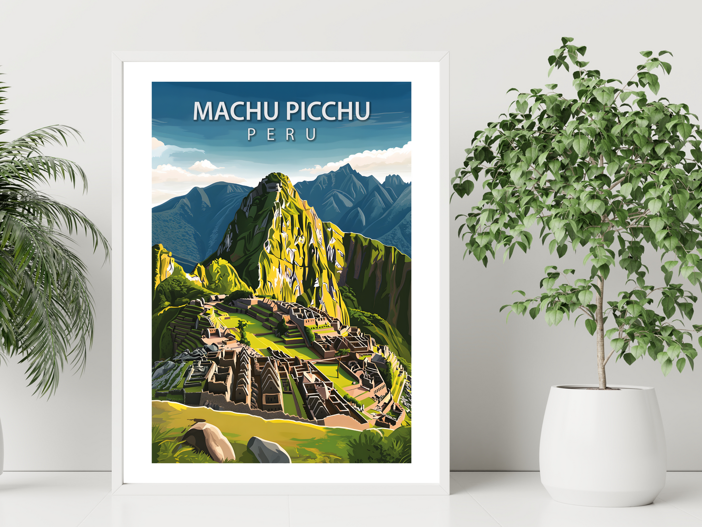 Machu Picchu Peru Travel Poster | Vintage Wall Print