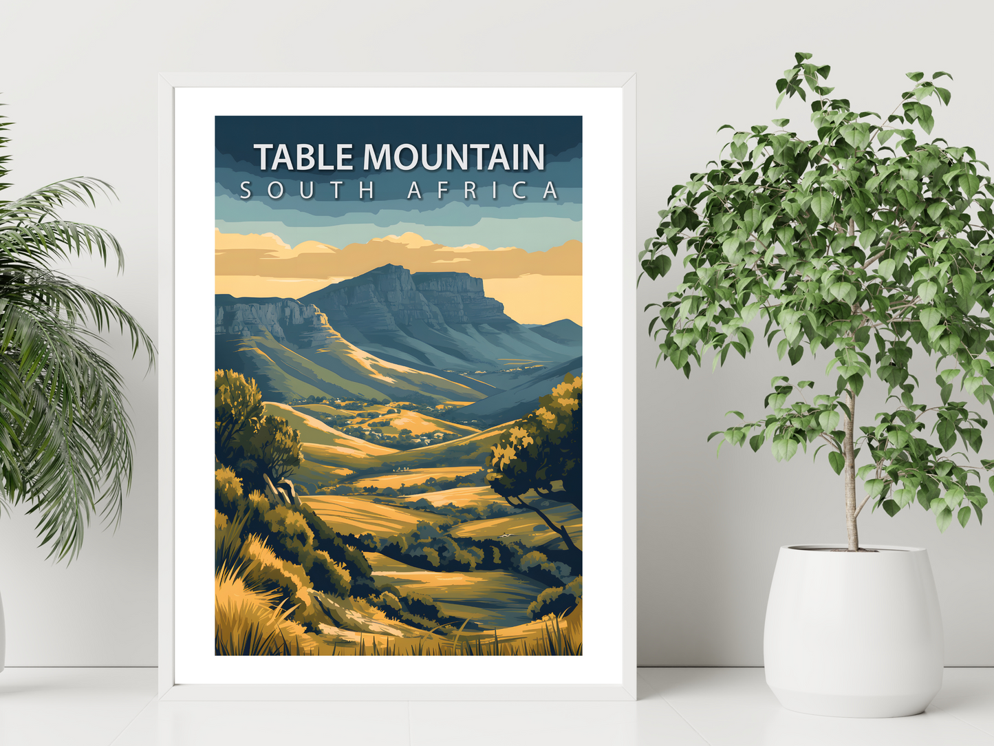 Table Mountain Travel Poster | Vintage Wall Print