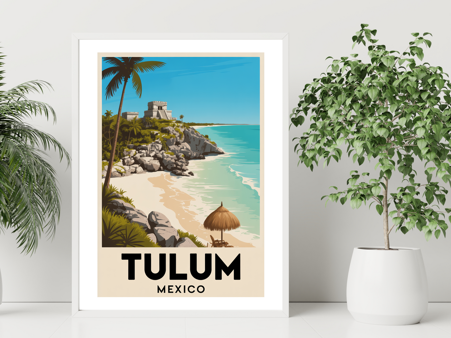 Tulum Mexico Travel Poster | Vintage Wall Print