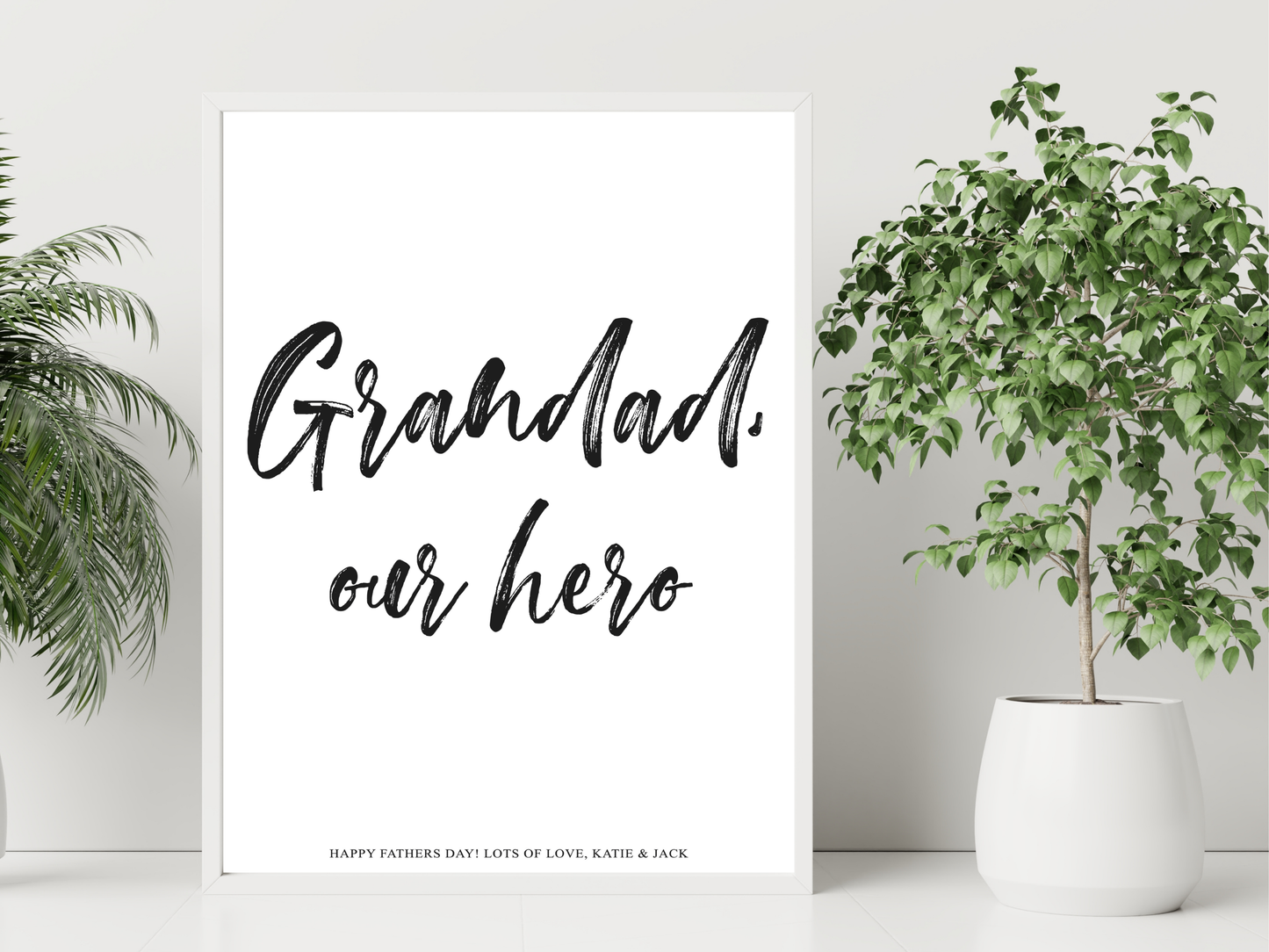 Grandad Our Hero Personalised Print