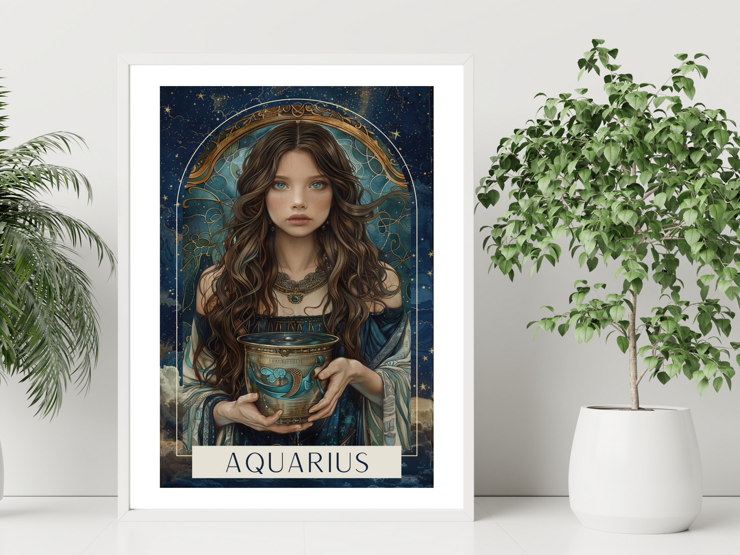Aquarius Zodiac Tarot Print | Astrology Poster