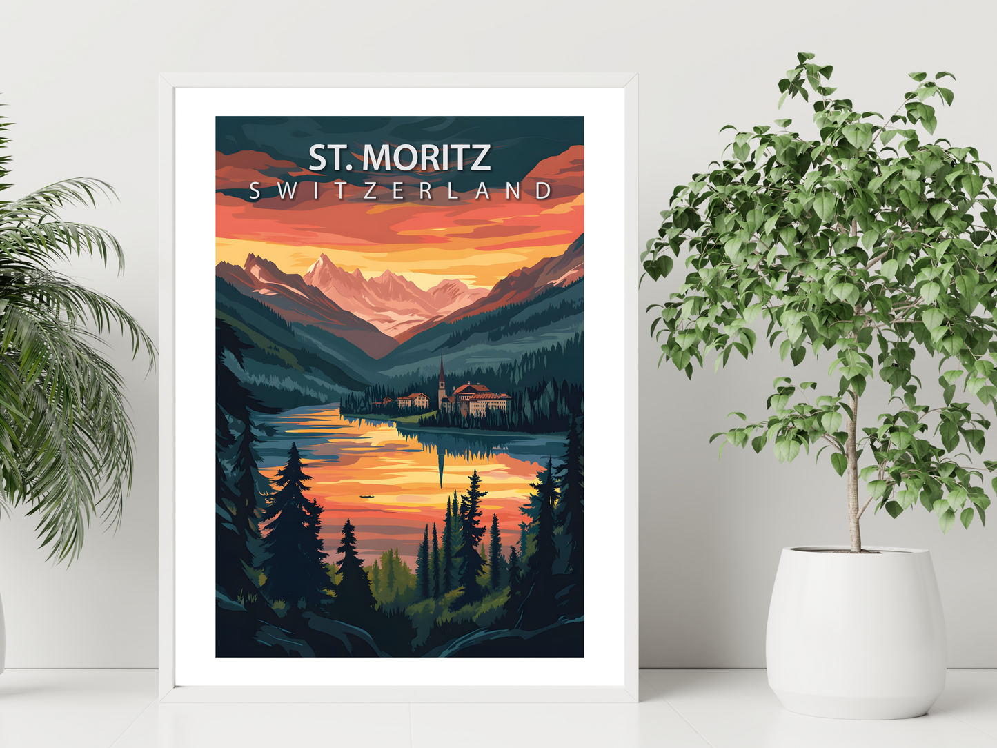 St Moritz Travel Poster | Vintage Wall Print