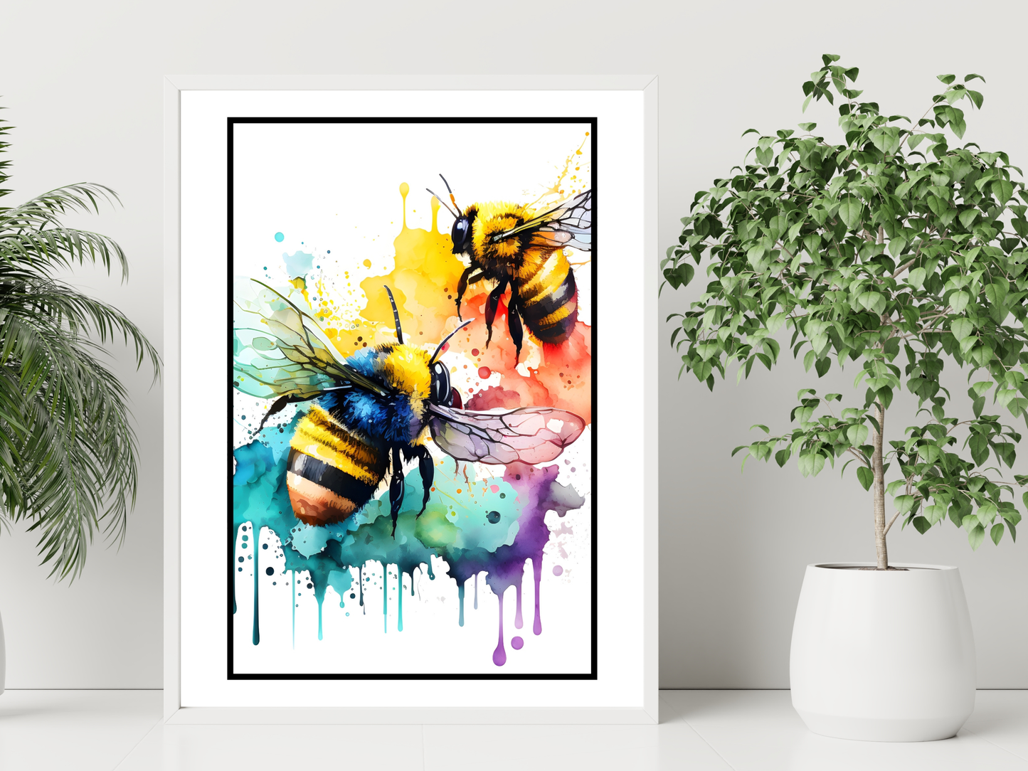 Watercolour Bee Art