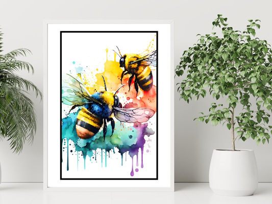 Watercolour Bee Art