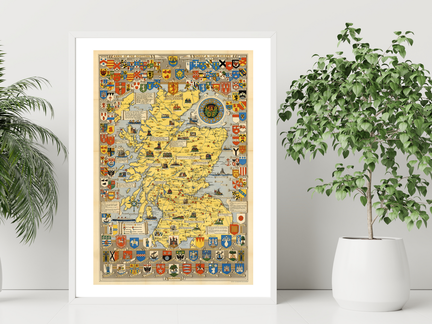 Historical Map Of Scotland Print | Vintage Poster