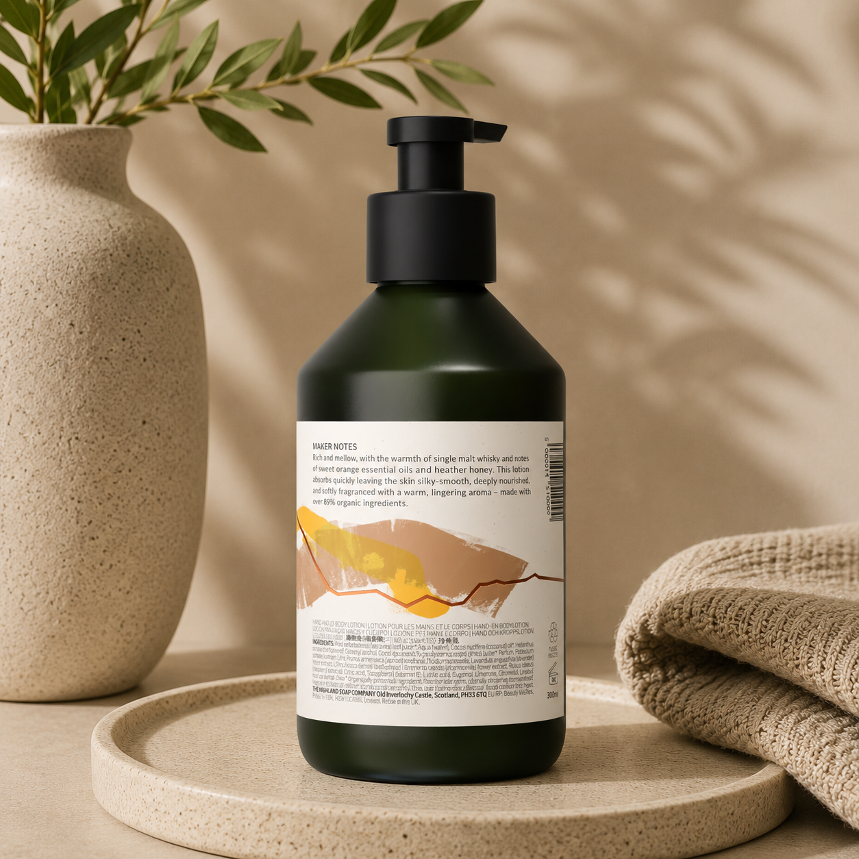 Whisky & Honey Organic Hand & Body Lotion | Highland Soap Co. | 300ml