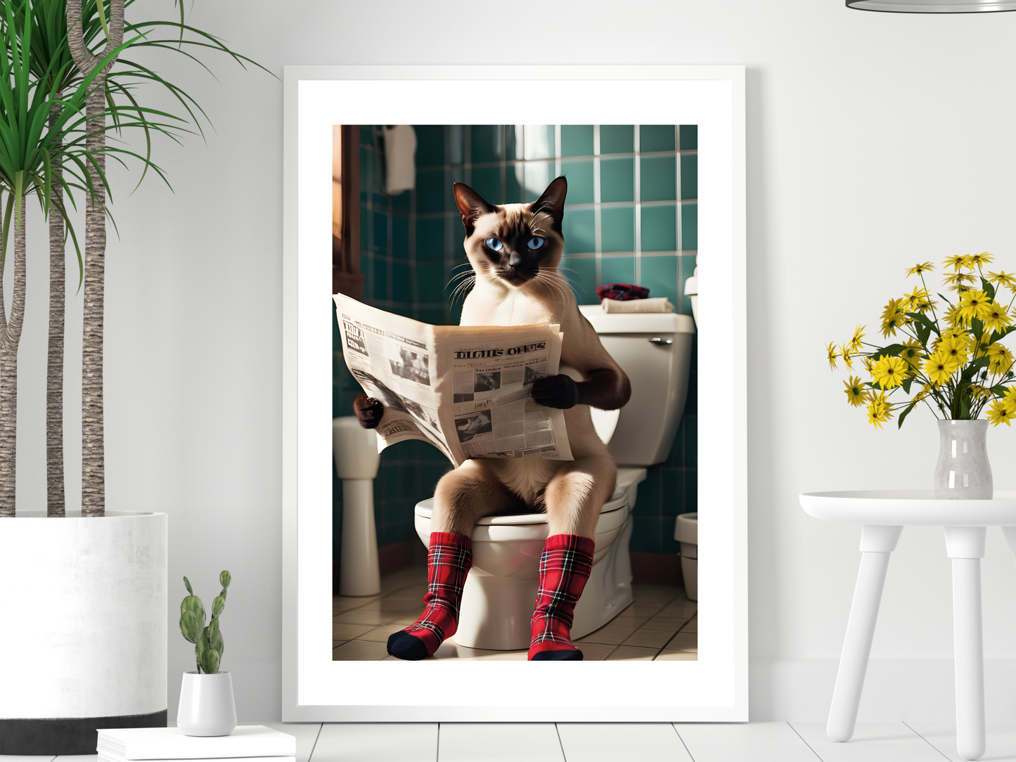 Siamese Cat on Toilet