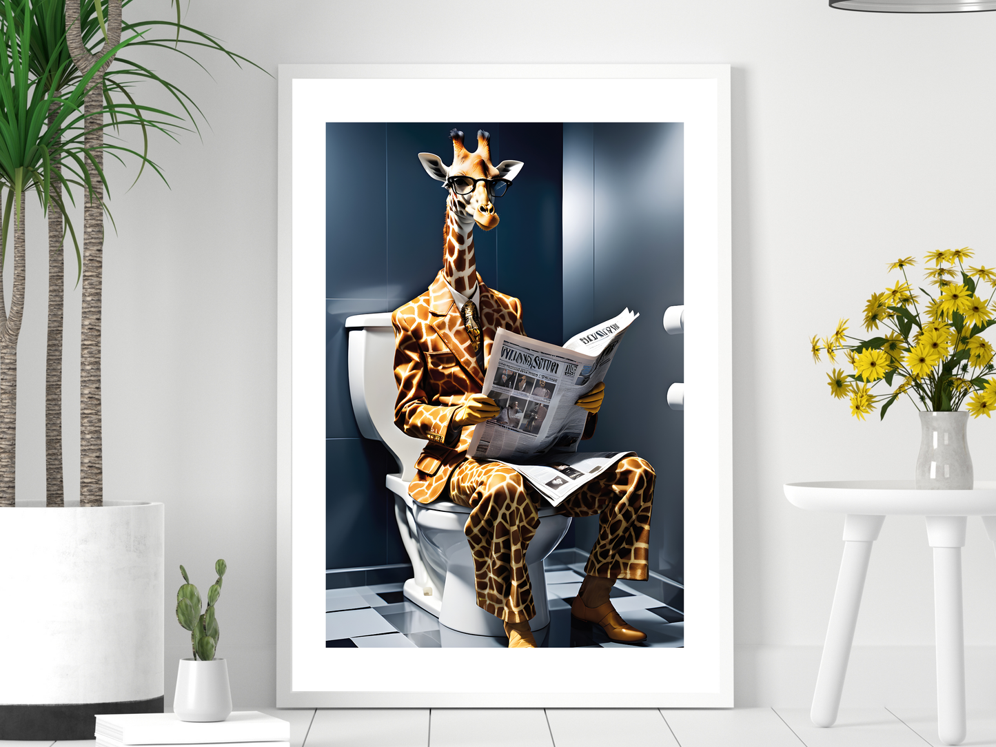 Giraffe on Toilet