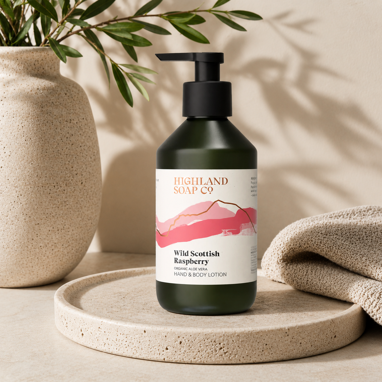 Wild Scottish Raspberry Organic Hand & Body Lotion | Highland Soap Co. | 300ml