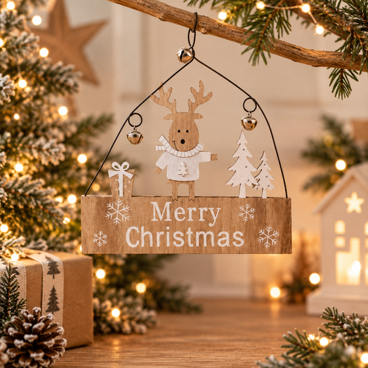 Wooden Reindeer Hanging Decoration