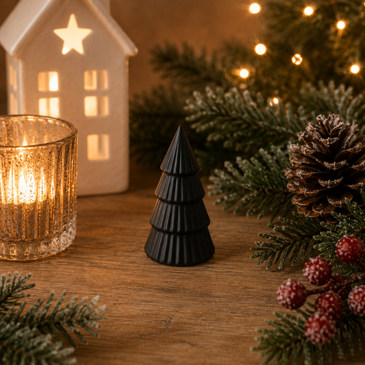 Matt Black Tree Ornament Small