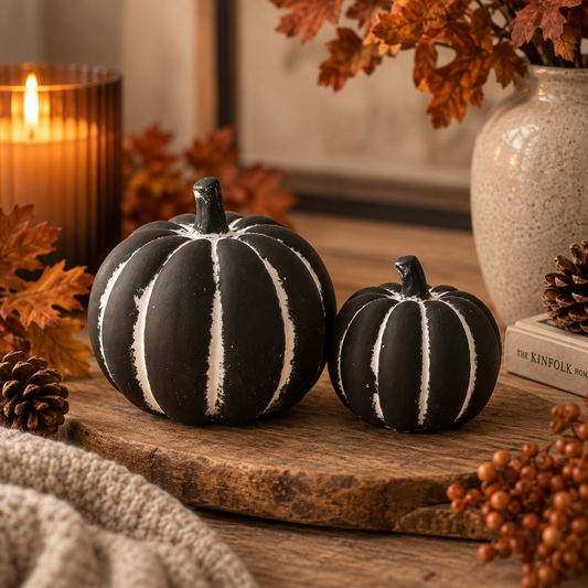 Black Cement Pumpkin Small