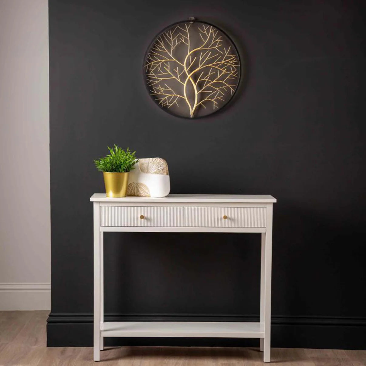 Black & Gold Tree Wall Hanging 50cm