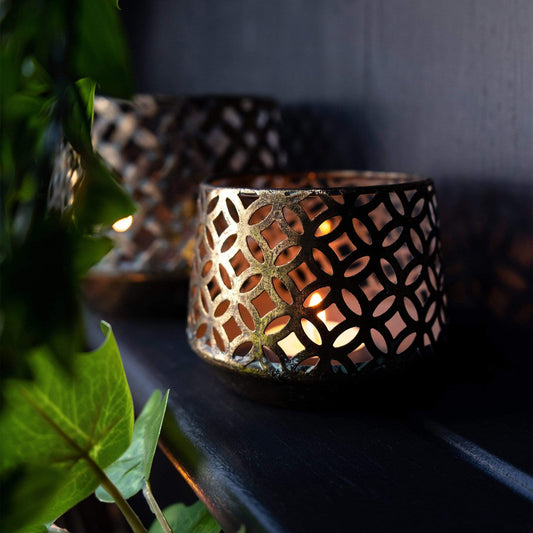 Antiqued Brass Tealight Holder