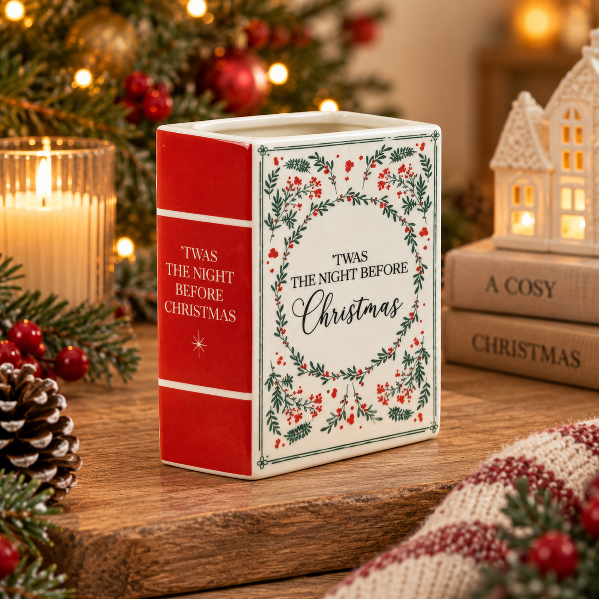 Book Vase "Twas The Night Before Christmas"