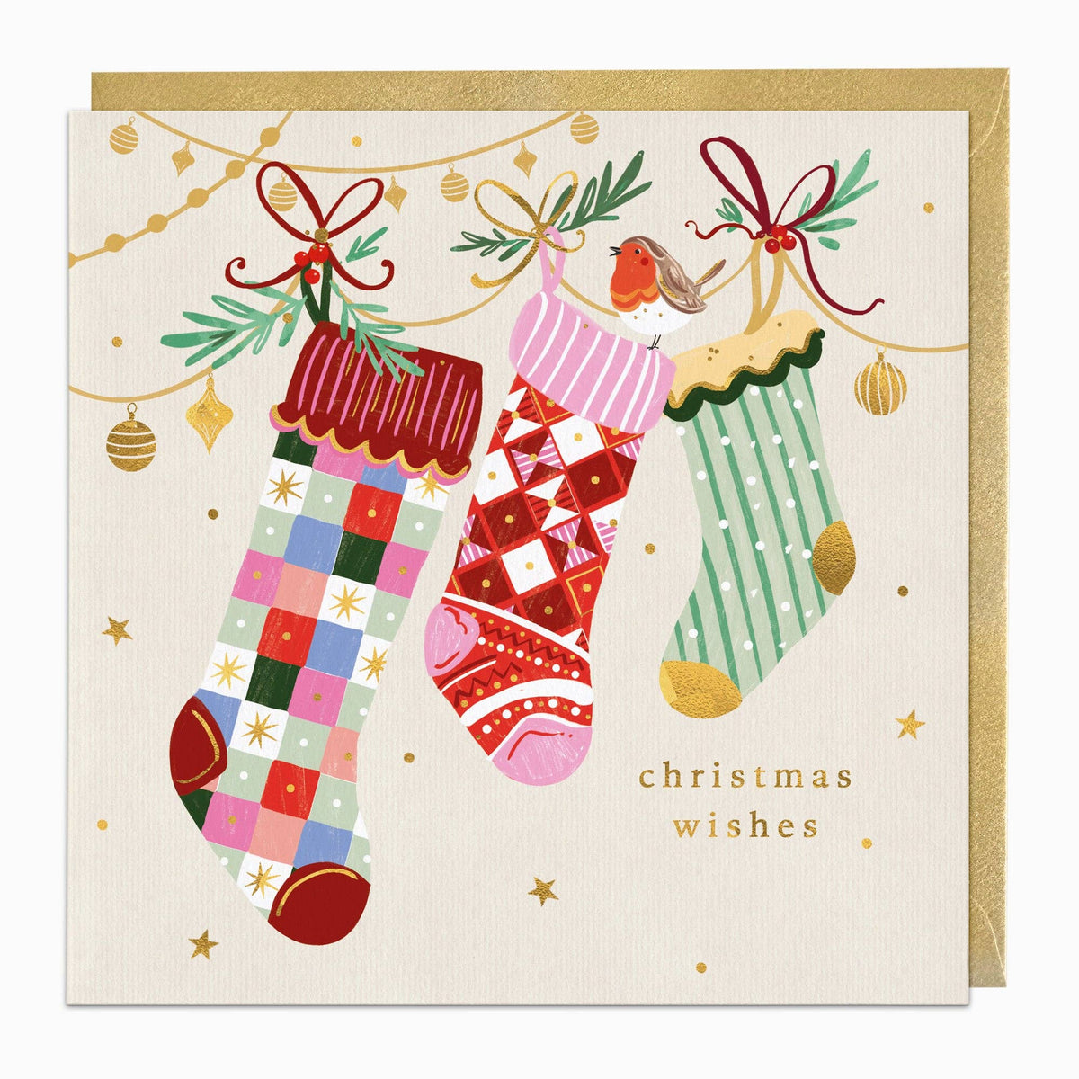 Vintage Stockings Christmas Card