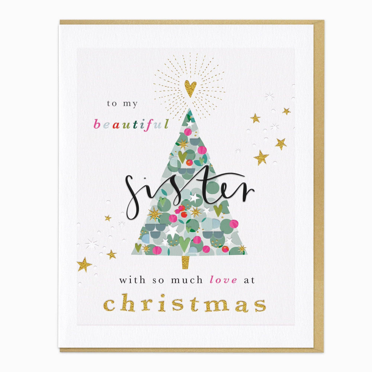 Beautiful Sister Christmas Card