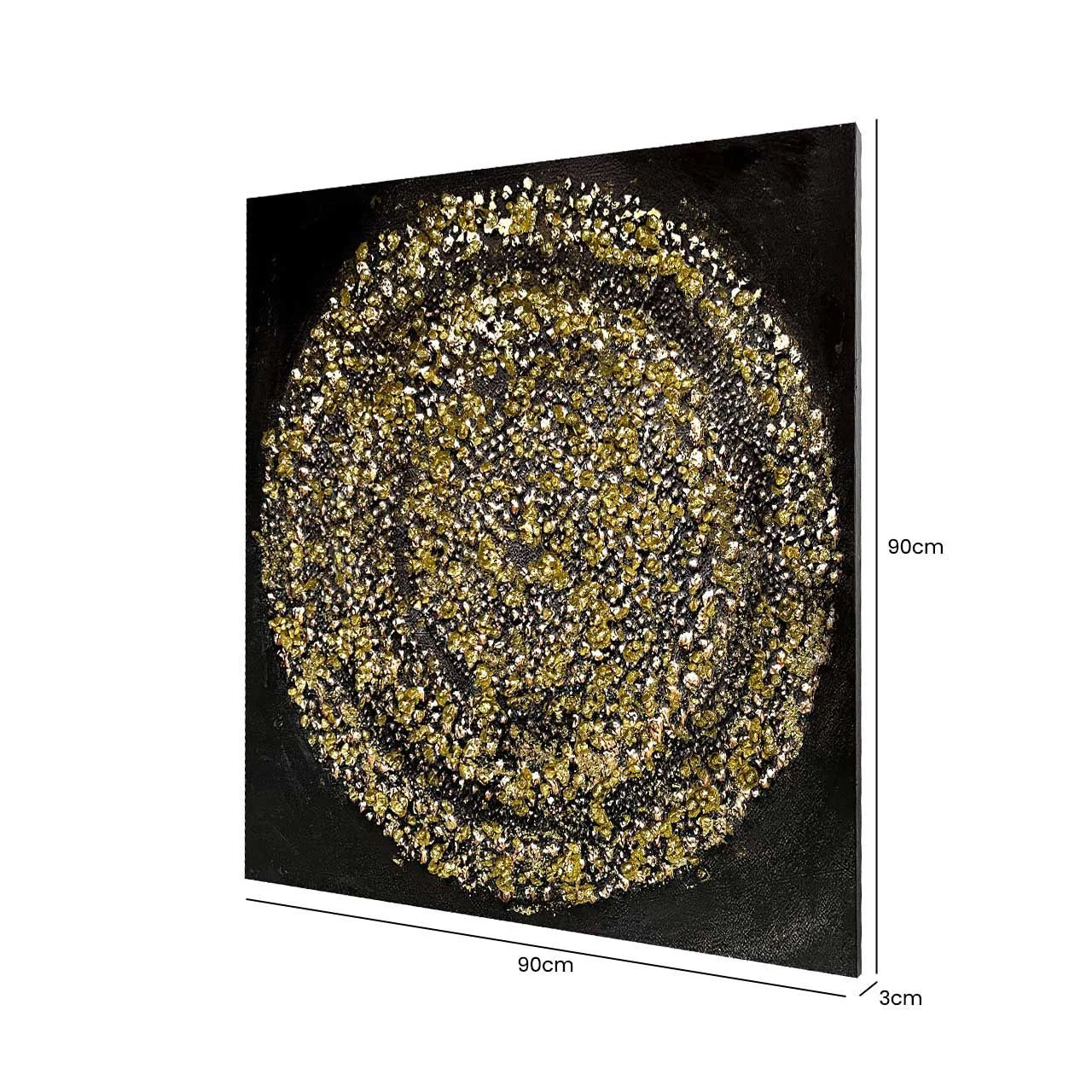 Black & Gold Spiral Abstract Canvas