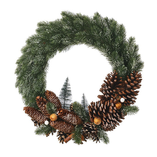 Green Wreath With Pinecones