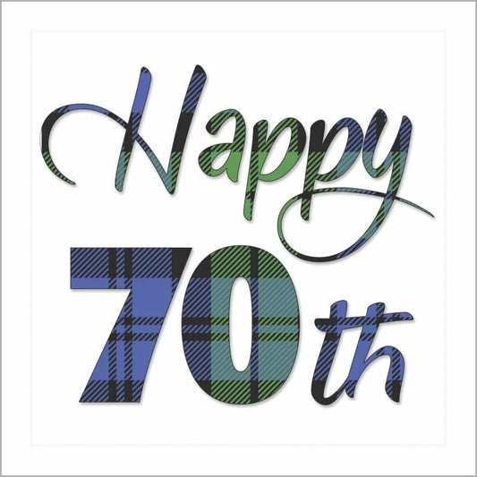 Happy 70th Birthday  Black Watch Tartan Card