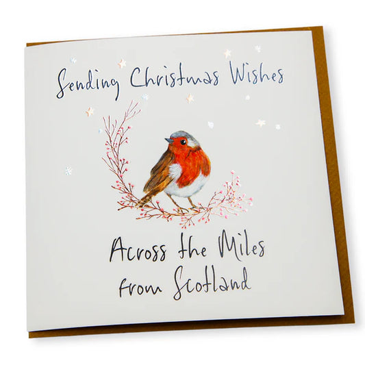 Across The Miles From Scotland Robin Card