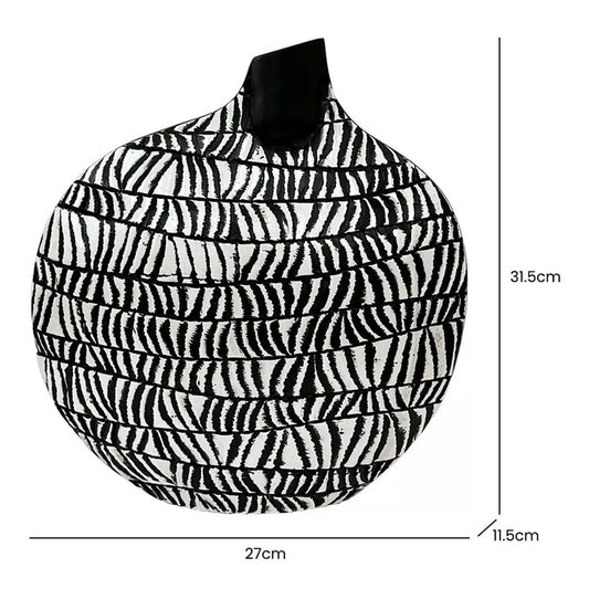 Black & White Patterned Vase - Small